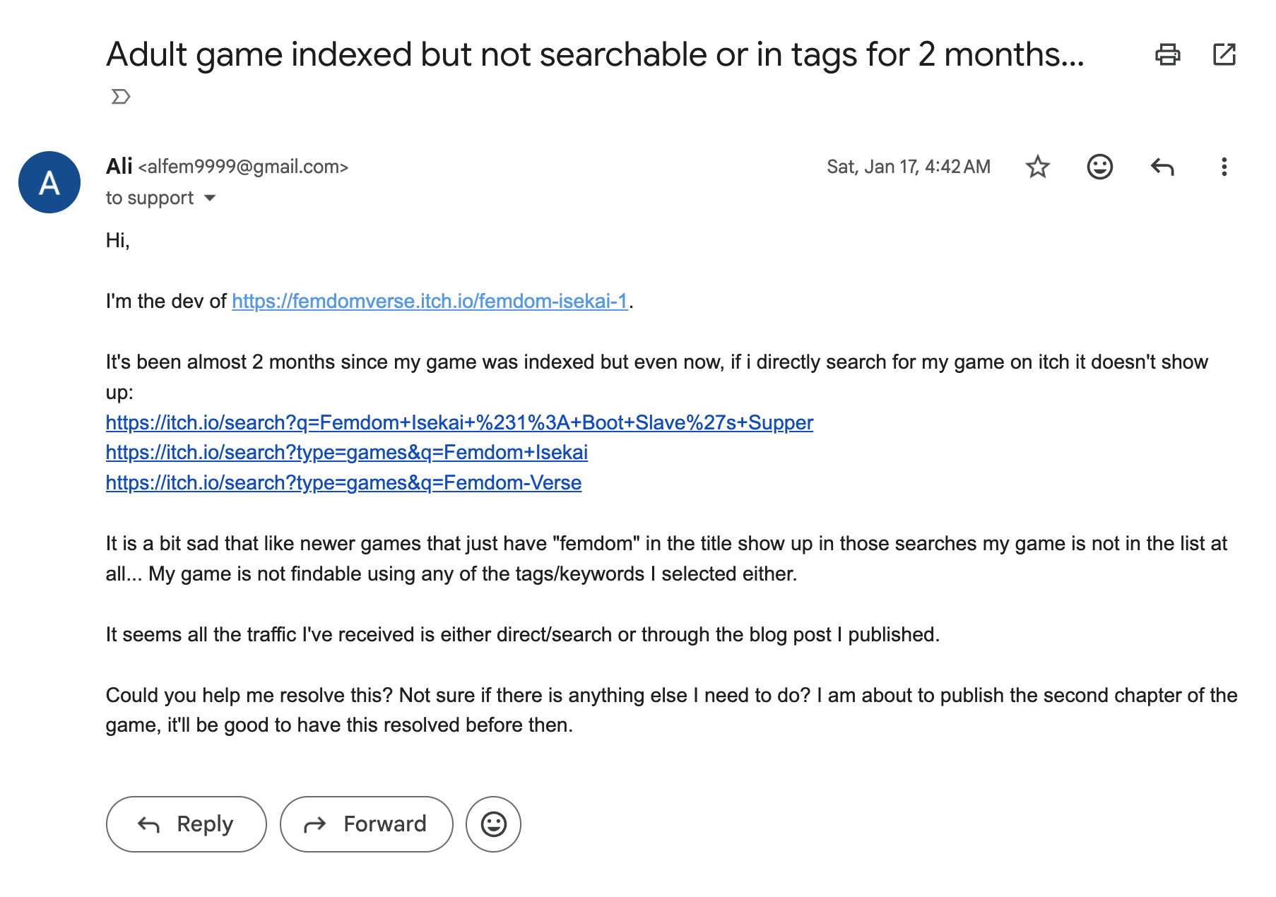 Itch screenshot 2